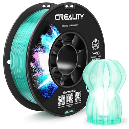 Image of CREALITY PETG Filament 1.75mm 3D Printer Filament, 1kg (2.2lb) Neatly Wound Spool, Dimensional Accuracy ±0.03mm, Fit for Ender, Bambu Lab, ELEGOO FDM Printers, Translucent Cyan