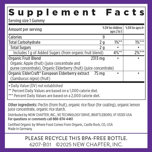 New Chapter USDA Organic Elderberry Gummies for Kids, 30 Count - image 6