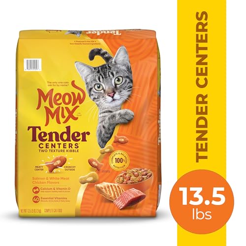 Image of Meow Mix Tender Centers Dry Cat Food, Salmon & Chicken, 13.5 Pounds