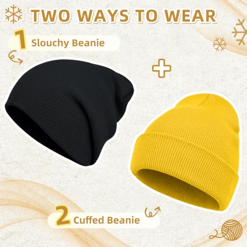 Image of ZOORON Beanie for Men Women Slouchy Winter Beanie Hats Cuffed Skull Caps