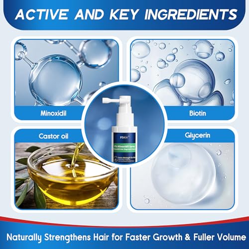 Image of Minoxidil for Men Hair Growth Spray - 5% Topical Minoxidil for Hair and Beard Growth, Extra Strength Hair Regrowth Treatment for Hair Loss & Thinning Hair, 2 Fl Oz (60ml) *2