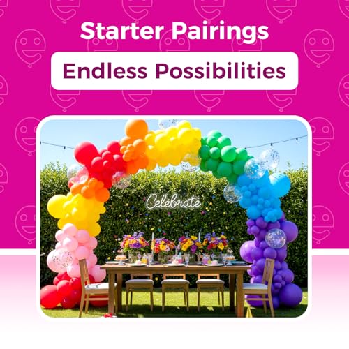 bezente assorted rainbow latex balloons 100 pack 12 inch round helium bright color balloons for birthday bridal shower wedding party decorations