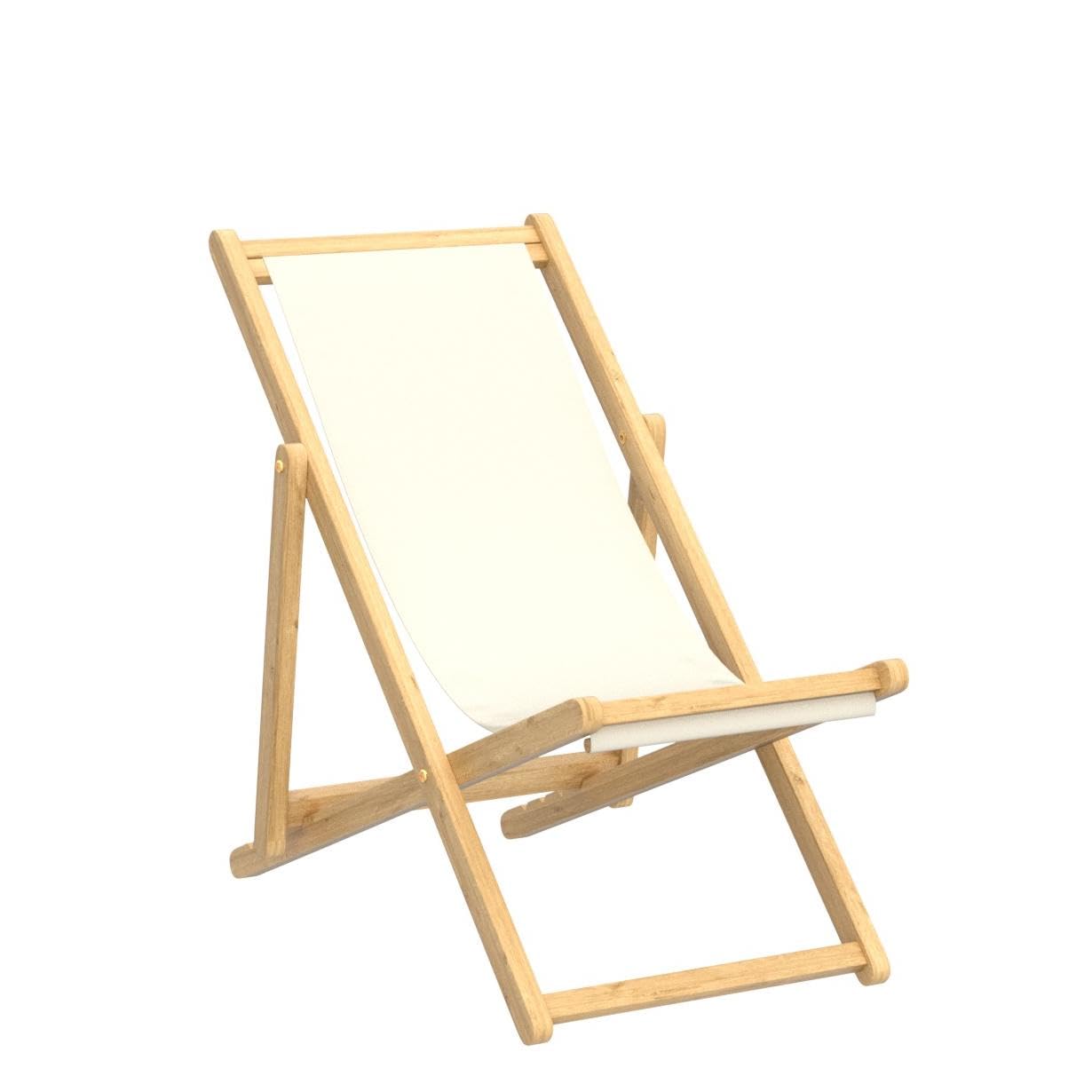IDMarket - Lot de 2 chaises Longues Pliantes chilienne Bois Toile écrue