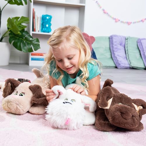 Basic Fun Pound Welpen Weighted Snuggles Plüsch – Dunkelbraun mit Langen Ohren – Weiches gewichtetes Plüsch-Komfortspielzeug mit klassischem Design – Für Alter 3+