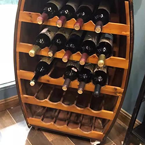 Soporte de vino de madera en forma de barril para 23 botellas miniatura 5