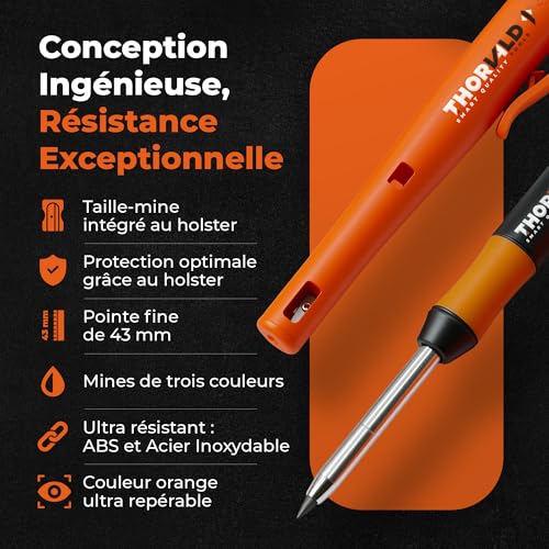 Crayon de chantier extensible THORVALD avec holster et 7 mines - 4