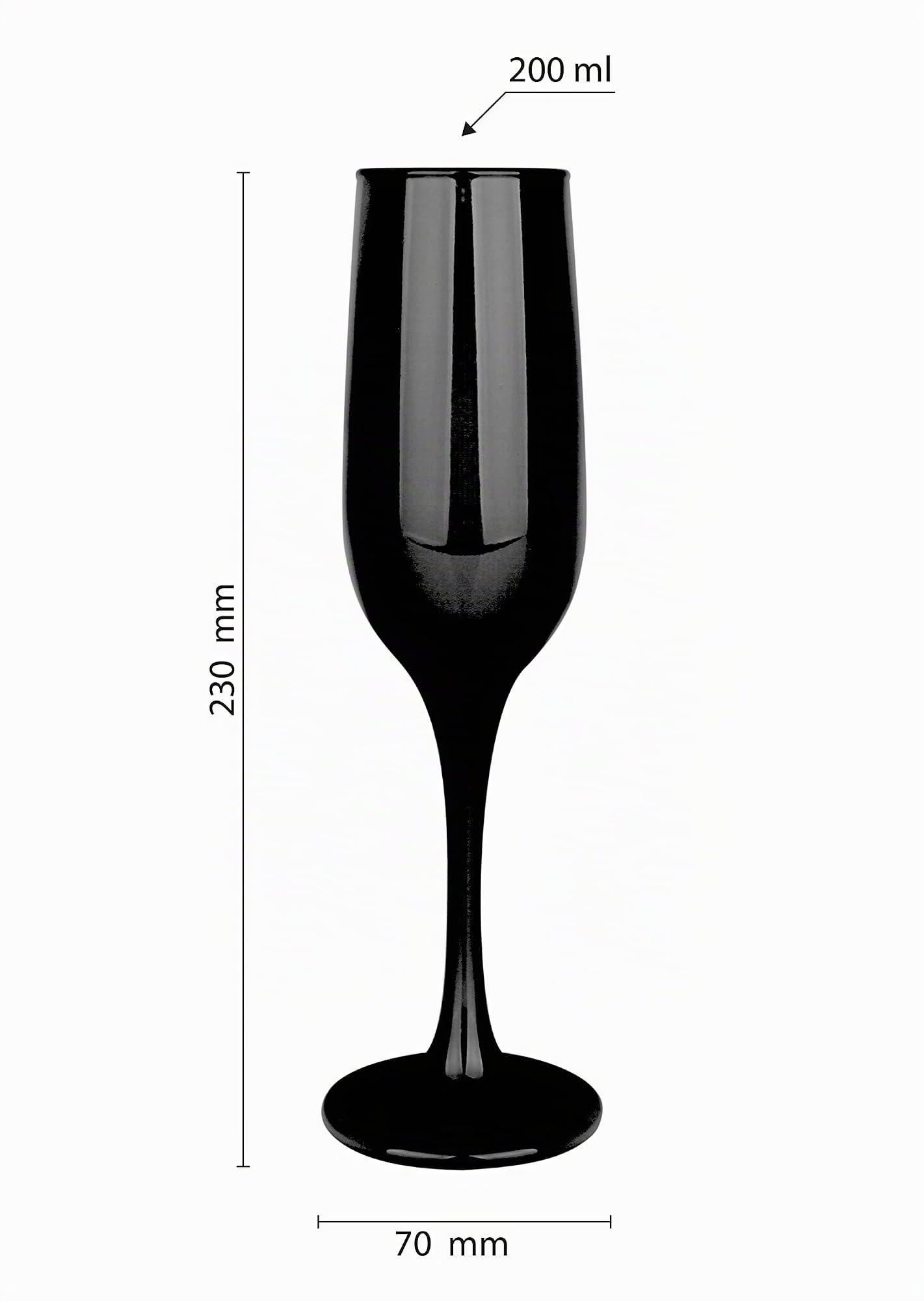 Glasmark Krosno Juego De Copas De Champán 6X 200Ml Copas De Vino Espumoso Copas De Prosecco Negro