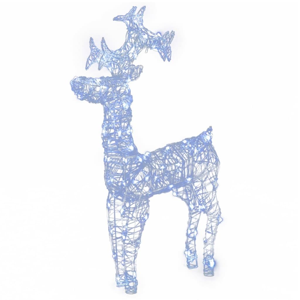 3er Set Rentier Weihnachtsdekoration Acryl, LED Weihnachtsbeleuchtung für Garten & Innenbereich, 39,4 Zoll Leuchtfiguren, Kaltweißes Licht mit 8 Leuchtmodi