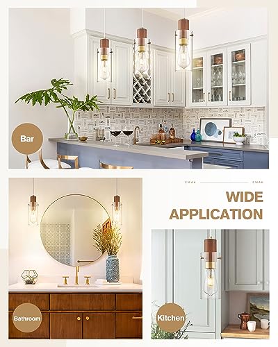 Emak Modern Gold Pendant Light, Mini Pendant Lights Kitchen Island With Clear Glass Shade thumb #5