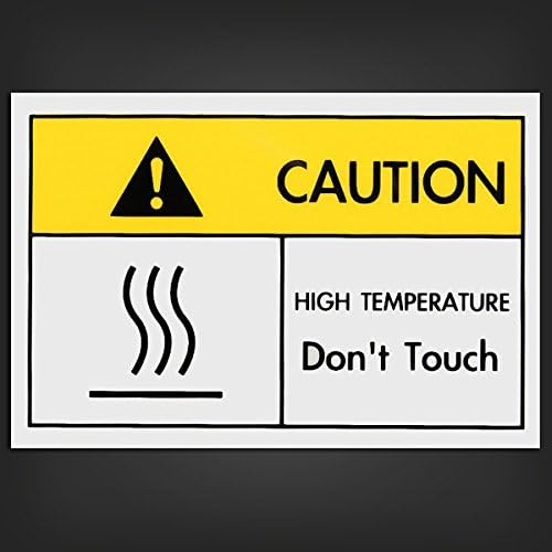 40 x 60mm Safety Signage Warning Sticker High temperature Don't touch Caution Sign