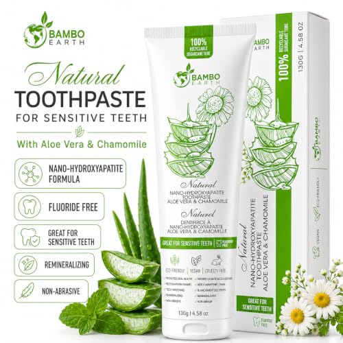 Natürliche Zahnpasta ohne Fluorid – Nano-Hydroxylapatit, Remineralisierend, für empfindliche Zähne, aufhellend & Zero-Waste-Tube… – Ansicht 2