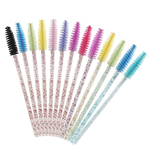 OSOLADY 100pcs Disposable Eyelash Mascara Crystal Rod Brush Soft Eyelash Applicator Black Portable Size for Beauty Salons Home Use