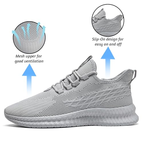 Image of DLWKIPV Running Shoes for Men Casual Slip on Tennis Walking Sneakers Lightweight Breathable Mesh Fashion Gym Athletic Sports Workout Non Slip Trainers