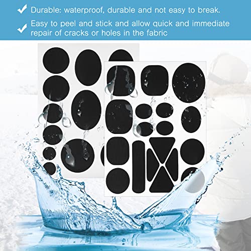 Pack of 120 Down Jacket Patches Nylon Repair Tape Self-Adhesive Repair Patches for Fabric Clothes Patches in Various Sizes and Shapes for Clothes - Image 4