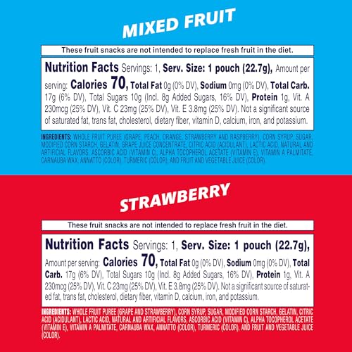 Image of Welch's Fruit Snacks, Mixed Fruit & Strawberry Snack Box, Gluten Free, 0.8oz Snack Packs (Pack of 60)