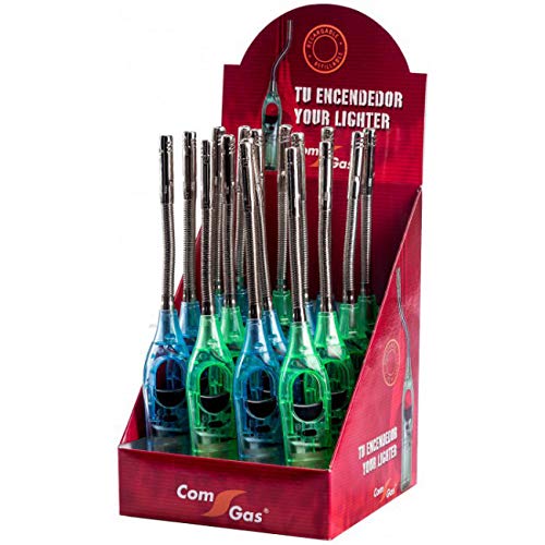 Com Gas 372 372-Encendedor Cocina Recargable Con Tubo Flexo, 16 Unidades, 15X15X21 Cm