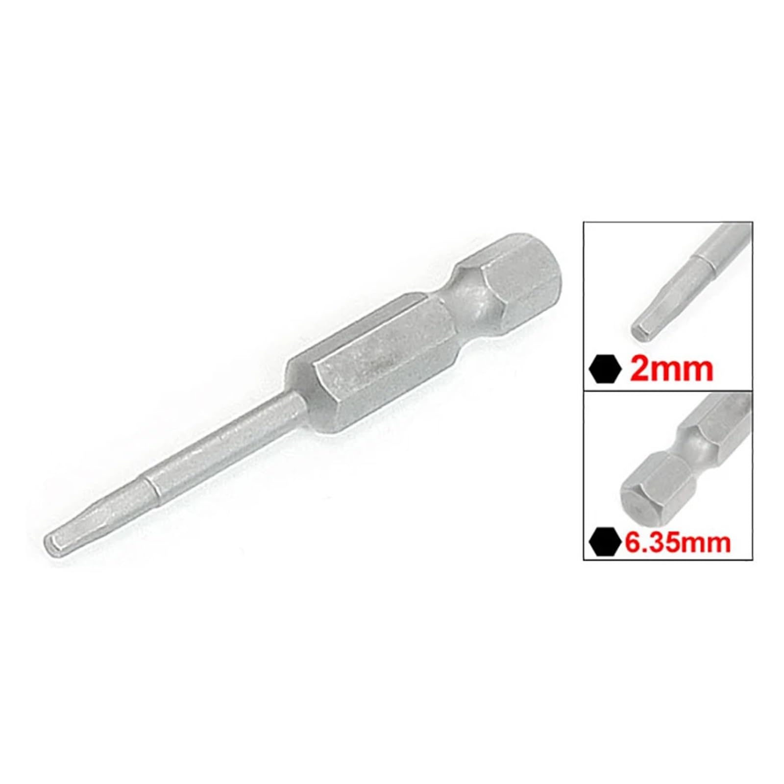 Juego de 10 puntas de destornillador hexagonales de punta de 2 mm magnéticas de 6,35 mm