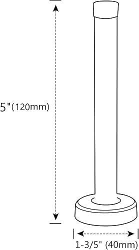 Vista 49 de Topes de puerta, tope de puerta de 5 pulgadas de largo, montado en la pared, topes de puerta de acero inoxidable cepillado satinado puntas