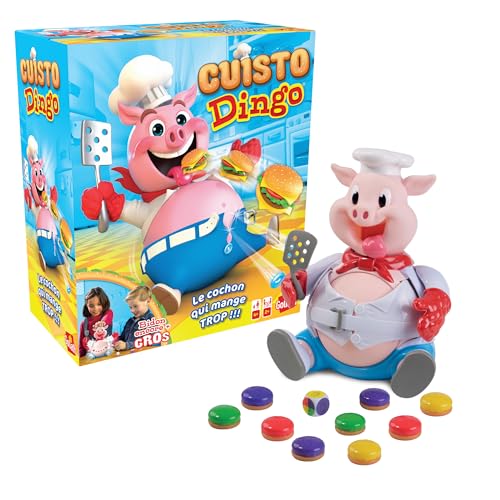 Goliath - CUISTO DINGO - Jeu de Société pour Enfants dès 4 Ans - Nourris le Cochon sans Faire Exploser son Ventre - Jeu Rigolo - À Jouer Entre Amis ou en Famille - 2...