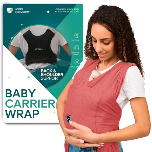 Koala Babycare Baby Carrier Wrap, Easy to Wear As a T-Shirt - Original Baby Carrier Newborn to Toddler - Sling One Size Fits All - Baby Wraps Carrier Up to 22lbs