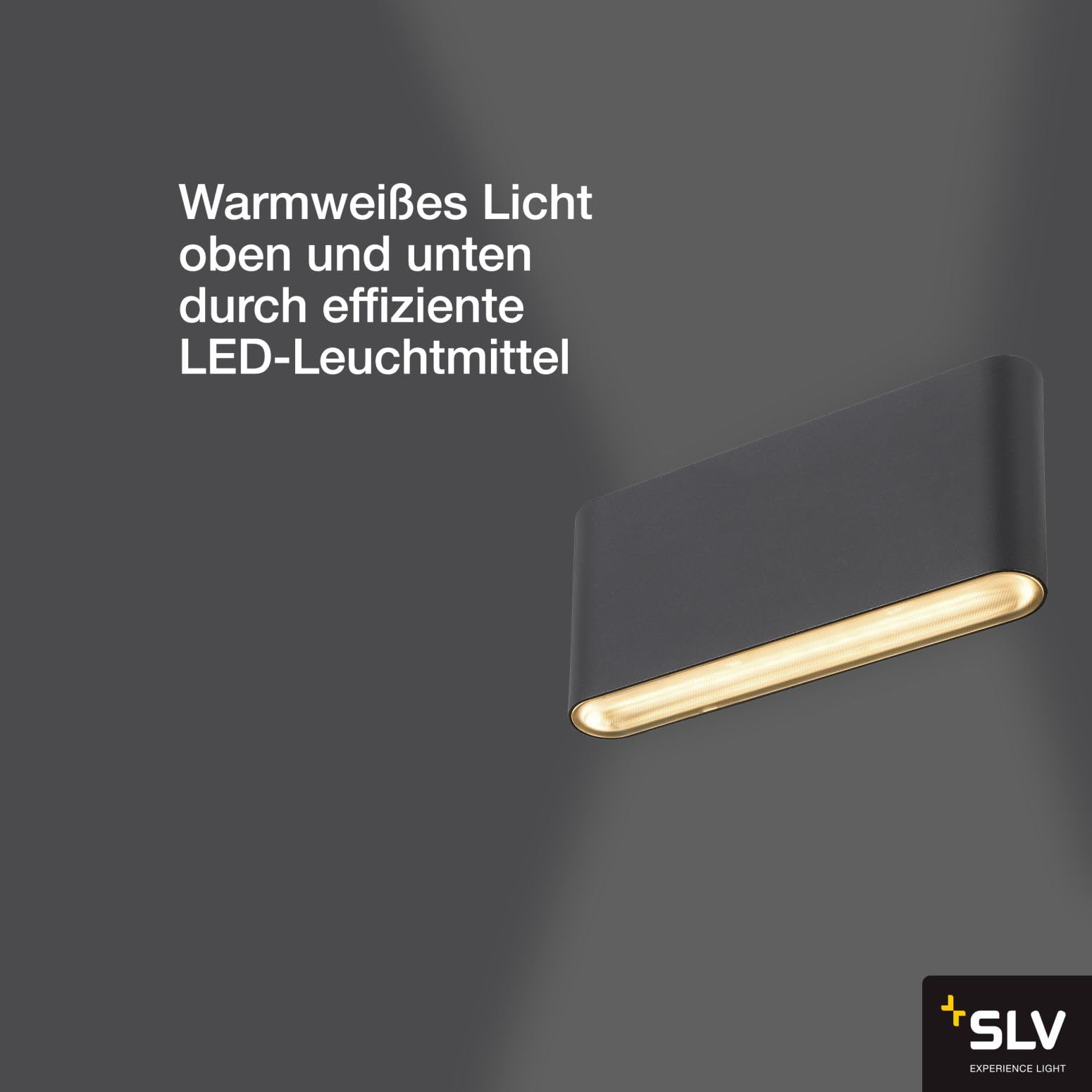 SLV OVAL 18 UP/DOWN | Wandaufbauleuchte, Außenleuchte, Außenbeleuchtung von Wänden und Hauseingang | 2700/3000K, 10W, schwarz