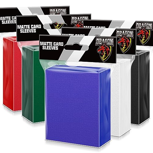 kitoyz 500pcs trading card sleeves matte top loading sleeves for standard cards 25inch x 35inch card protector sleeves for baseball cardsports cardsgame card 5 colors
