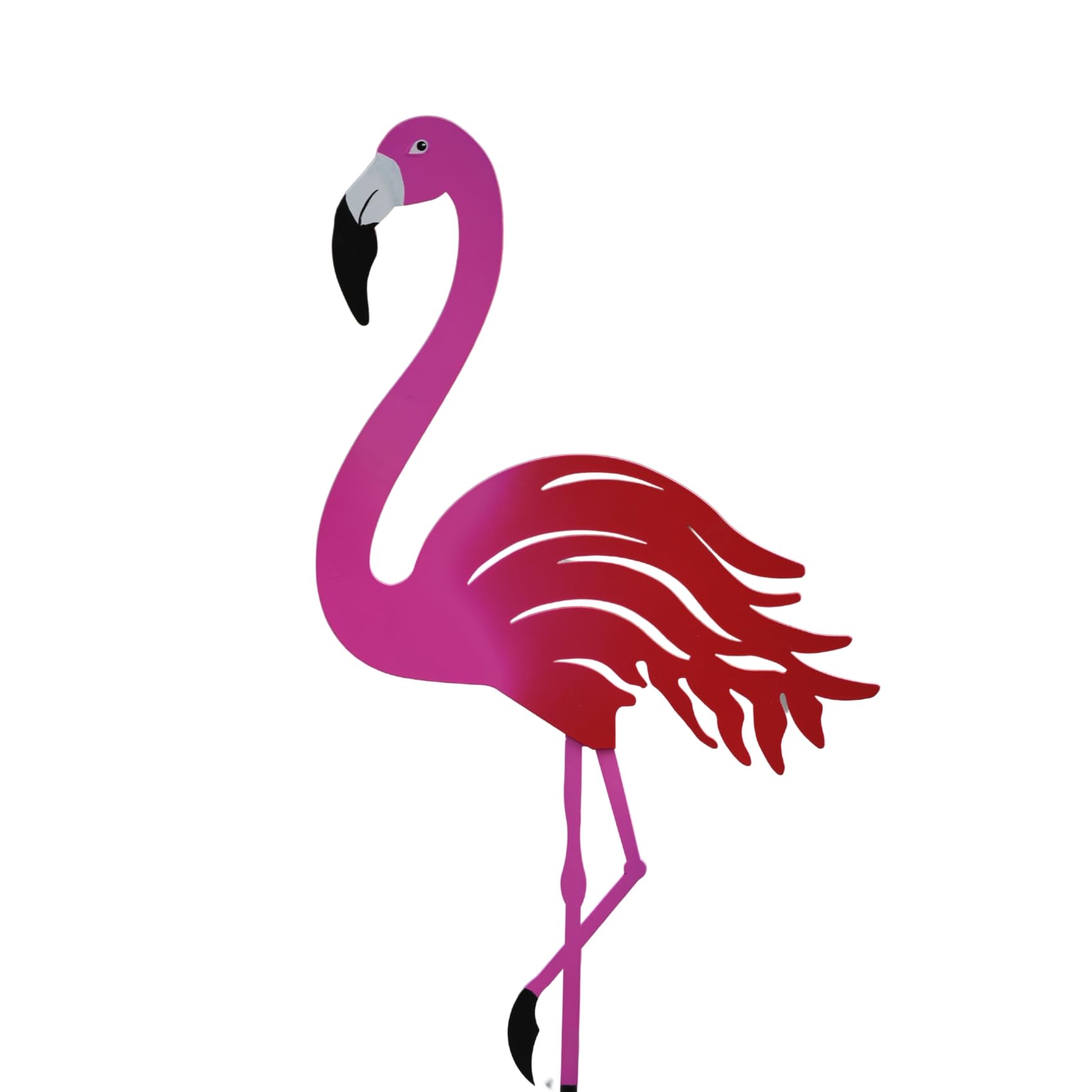 Pink Flamingo Garden Statue - Hand-Painted Metal Yard Art, Decorative Bird Sculpture for Outdoor Lawn, Patio, Porch, and Backyard Decor