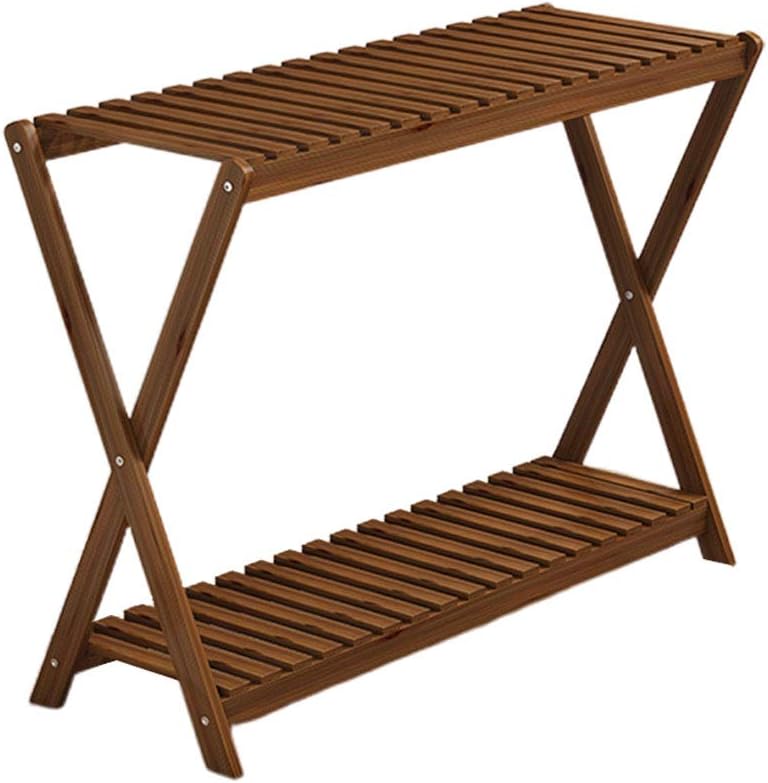 Flower Stand Solid Wood,Flower Pot Rack Double Layer,Indoor Floor Standing Plant Rack,Living Room Bedroom Balcony Multi-Purpose Storage Rack