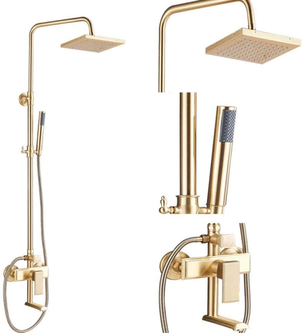 Système de robinet de douche complet avec mitigeur pluie 8 pouces et bec pivotant mural
