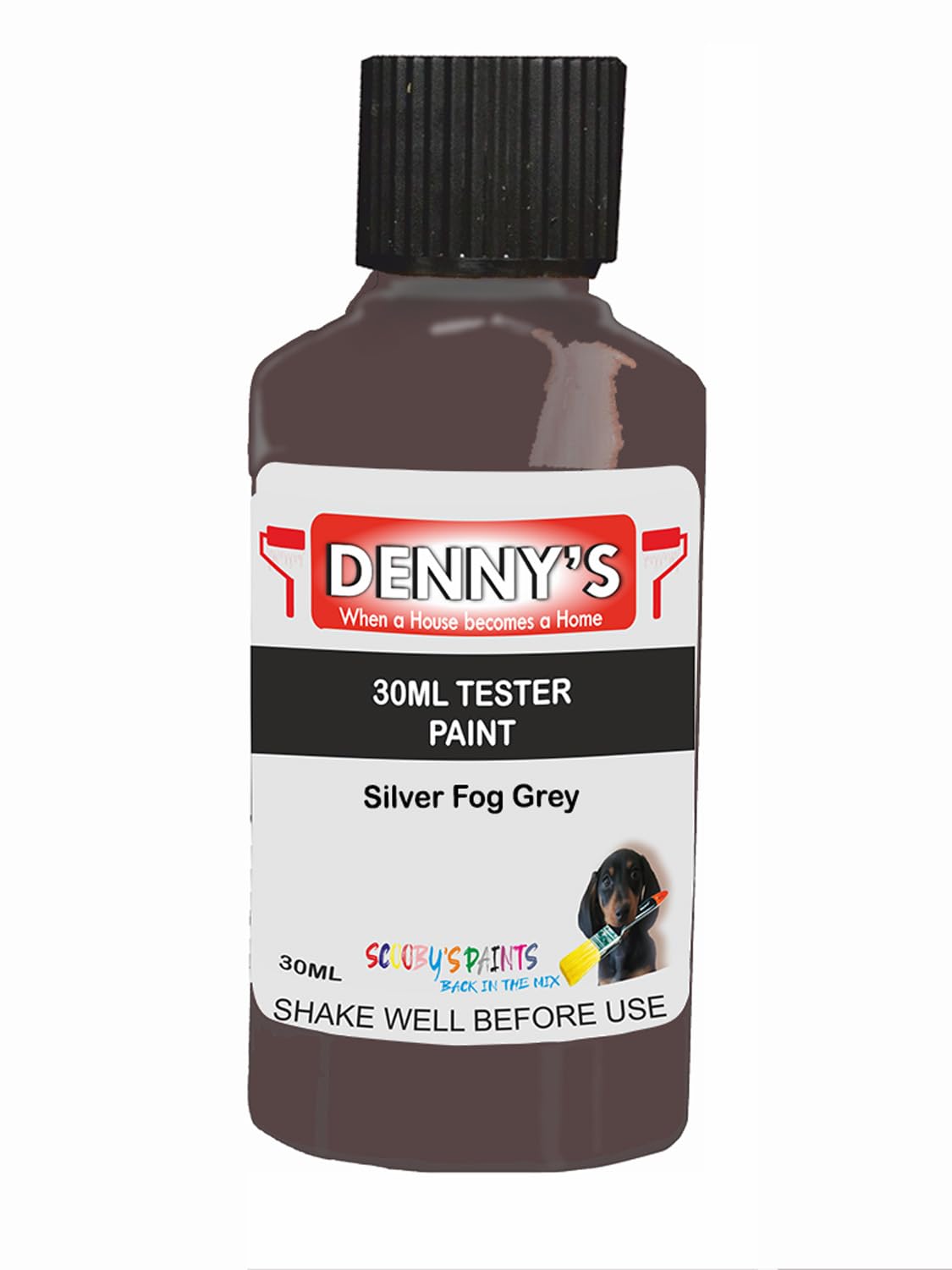 SCOOBYS PAINTS BACK IN THE MIX Chalk Emulsion Matt Paint, Water-Based, No Primer Required, For Walls and Furniture Grey, (Silver Fog Grey, 30ml Colour Tester)