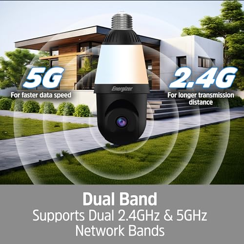 Energizer Smart 2K Light Bulb Security Camera, 1000 Lumens LED Light, 5G&2.4G Wi-Fi Outdoor Socket Camera, Pan Tilt Auto Tracking, (Black, App Enabled Smart Detections) - image 7