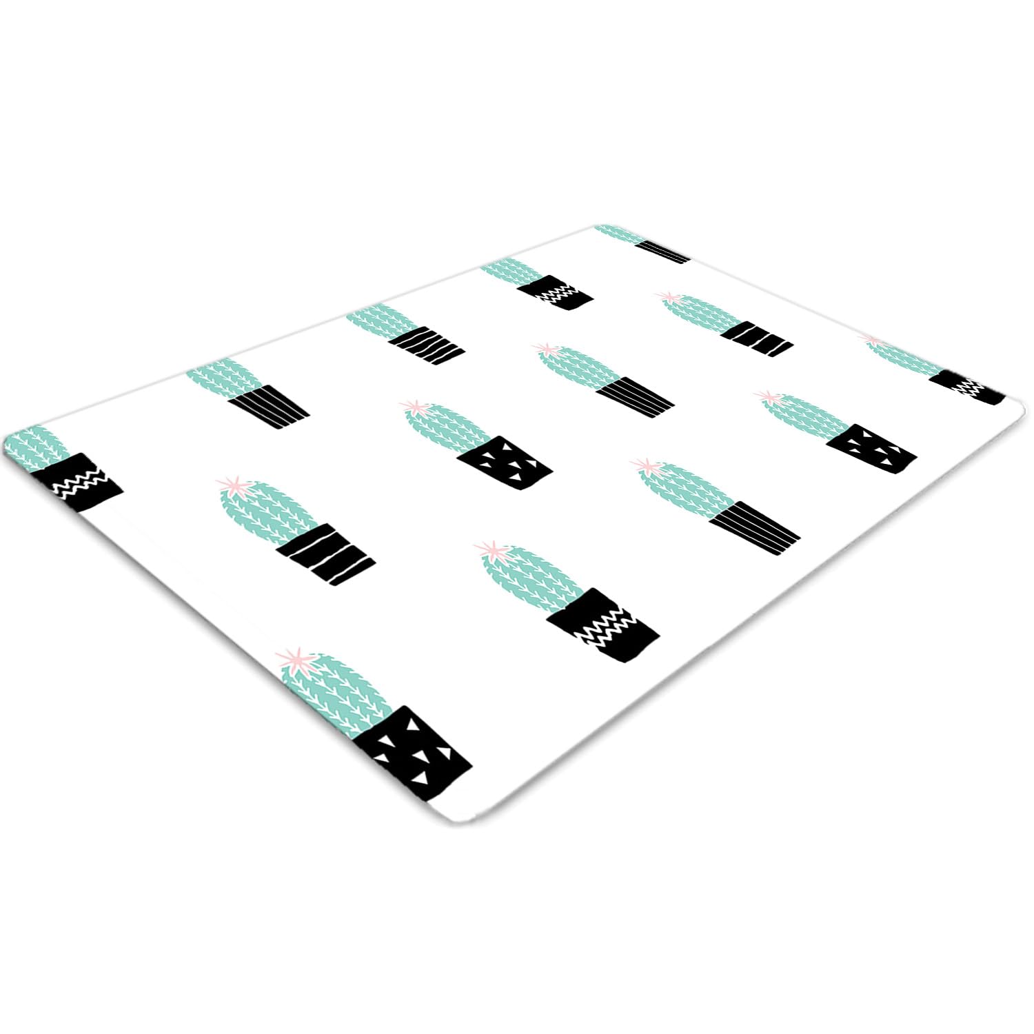 Tapis de protection de sol en PVC 100x70 cm antidérapant et imperméable motif Cactus