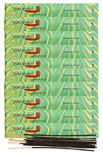 Auroshikha Marbling ~ Rosemary ~ Incense Sticks (10 Pack - Total Of 100 Gram) #TOP20