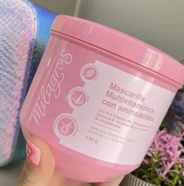 Mascarilla Capilar Multivitaminica - Multivitamin Hair Mask | Cuidado Capilar Anticaida, Recupera y fortalece el cabello with aminoacids and vitamin E 450g