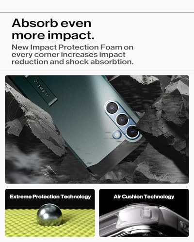 Image of Spigen for Galaxy S25 Plus Case, Tough Armor MagFit [Kickstand] [Compatible with MagSafe] [Military-Grade Protection] - Abyss Green
