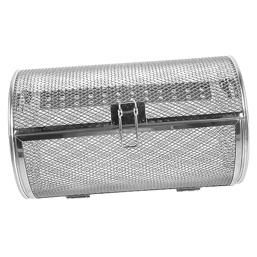 PRETYZOOM Rotisserie Basket for Grill Large Rotisserie Basket Stainless Steel Accessory Easy to Assemble