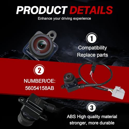Image of 56054158AC Backup Camera Compatible with Journey 2011-2020 Replaces 56054158AB, 56054158AD, 56054158AE, 56054158AF, 56054158AG, 590-143, PAC109