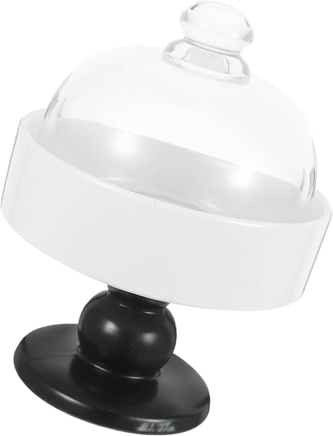 VOSAREA Dessert Bowl Lid Pedestal Bowl for Cake Ice Cream Fruit Serving Plate Decorative Ceramic