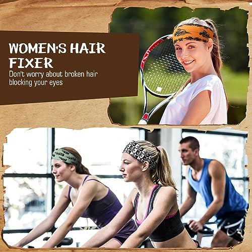 Image of 18 Pcs Sports Sweatbands for Men Women Camo Headbands Workout Non Slip Headbands Breathable Head Band Fitness Stretchy Unisex Hairband for Yoga Running Cycling Ball