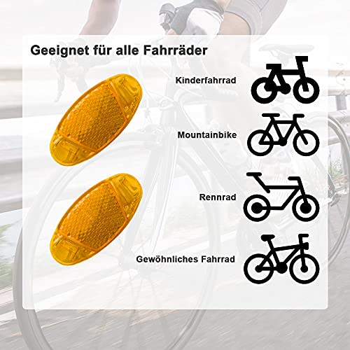 Roue Réflecteur, Réflecteurs de Vélo, pour Améliorer la Sécurité de la Conduite de Nuit, 4 Pièces, Jaune - Image 8