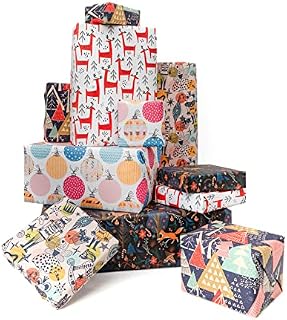 Luxury Christmas Wrapping Paper 20 Sheets + Tags | Eco Friendly Large Sheets | by Wonder Cards Volume 1