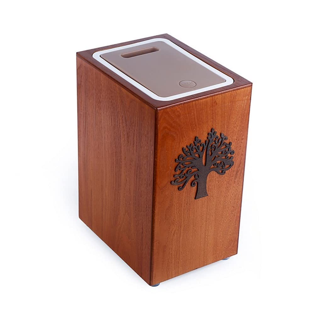 Bathroom Waste Basket Retro Creative Home Trash Can with Lid Living Room Wooden Trash Can Office Trash Can