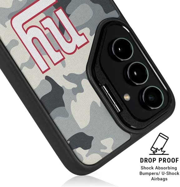Skinit Kickstand Phone Case Compatible with Galaxy S24 - Officially Licensed NFL New York Giants Camo Design