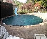 SAFWELAU Protector de la piscina antipolvo Lona Solar para Piscina 10m Cubierta de seguridad grande para piscinas enterradas de invierno, Cubiertas de piscina de malla verde para patio, césped y jardí
