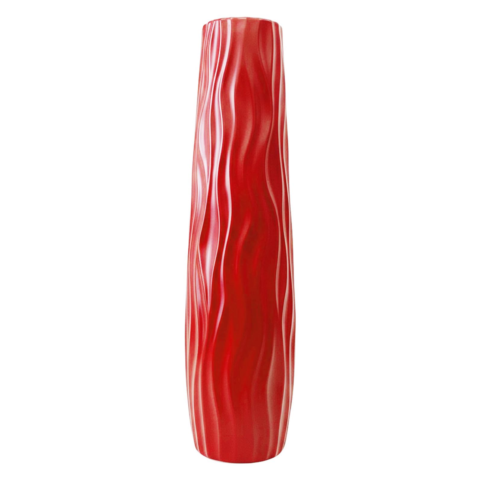 Avejjbaey Red 22.83" Tall Floor Vase Faux Ceramic Large Flower Holder Modern Home Decor Living Room Entryway Big Standing Vase
