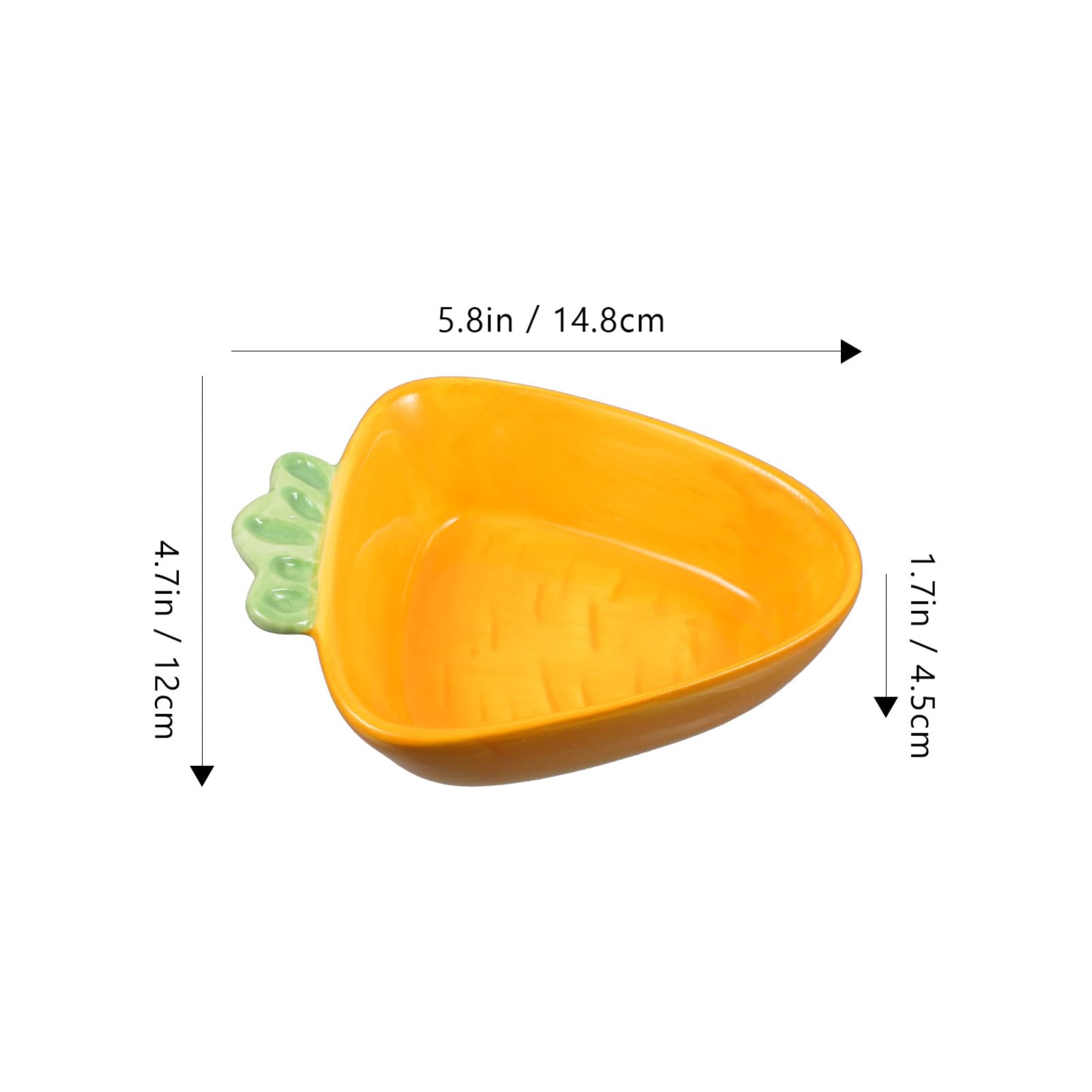 PRETYZOOM Carrot Shaped Snack Bowl Adorable Ceramic Food Container for Fruits Candies Dried Snacks for Home Kitchen Parties Multi Purpose Cute Serving Dish