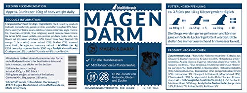 Schnüffelfreunde Magen Darm für Hunde I Unterstützt die Darmflora und natürliche Darmregulierung beim Hund - mit Flohsamenschalen, Pflanzenkohle und Moorextrakt (150g - ca. 180 Stück)