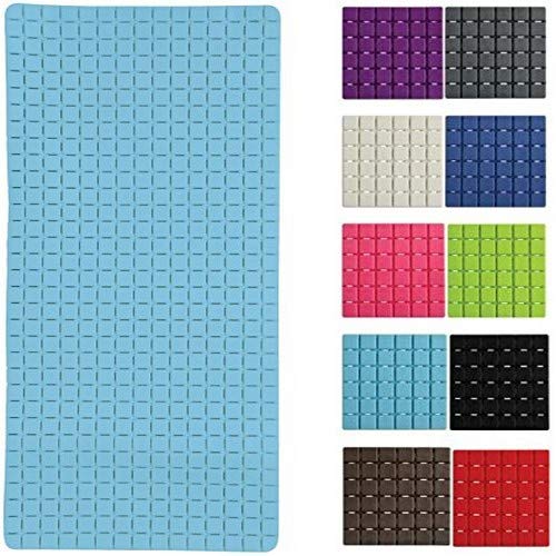 Preisvergleich Produktbild MSV Premium Duschmatte Badematte Badewannenmatte Badewanneneinlage antibakteriell rutschfest mit Saugnäpfen - Hellblau - ca. 36 x 76 cm - duftet nach Rosen - waschbar bei 60° Grad