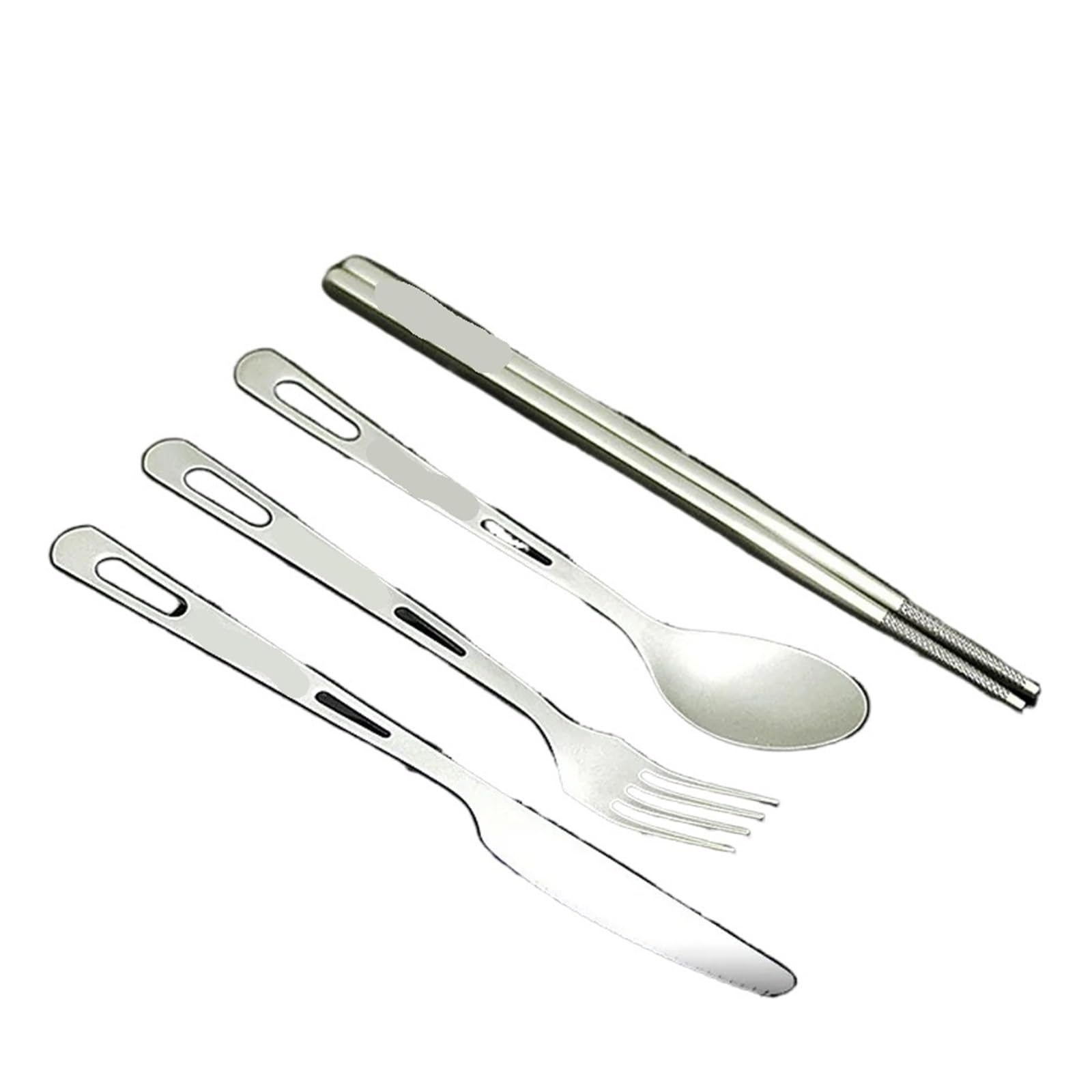 Set di posate portatili da 4 pezzi: stoviglie con bacchette for campeggio all'aperto, viaggi e uso domestico quotidiano