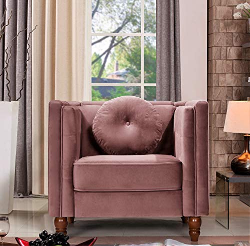 Sillón Plegable Terciopelo Rosado miniatura 1